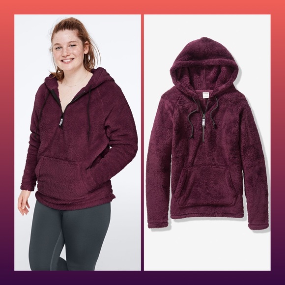 PINK Victoria's Secret Tops - VS PINK Teddy Half Zip